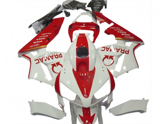 Personnalisé Blanc & Rouge 05-06 CBR600RR Carénage Moto Personnalisé Blanc & Rouge 05-06 CBR600RR Carénage Moto
