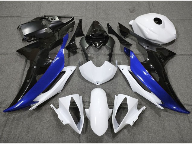 Personnalisé Bleu Noir & Blanc 08-16 R6 Carénage Moto Personnalisé Bleu Noir & Blanc 08-16 R6 Carénage Moto