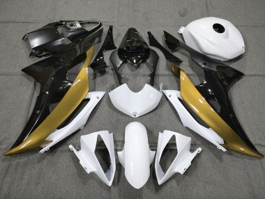 Personnalisé Or Noir & Blanc 08-16 R6 Carénage Moto