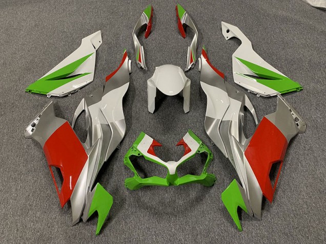 Personnalisé Rouge / Vert & Argent 19-23 ZX6R Carénage Moto Personnalisé Rouge / Vert & Argent 19-23 ZX6R Carénage Moto