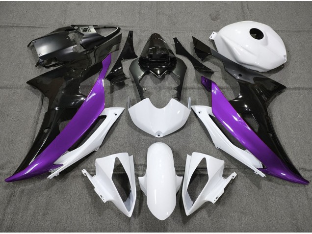 Personnalisé Violet Noir & Blanc 08-16 R6 Carénage Moto Personnalisé Violet Noir & Blanc 08-16 R6 Carénage Moto