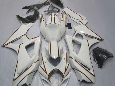Rayure Épingle Orange Blanc Brillant 07-08 GSXR 1000 Carénage Moto