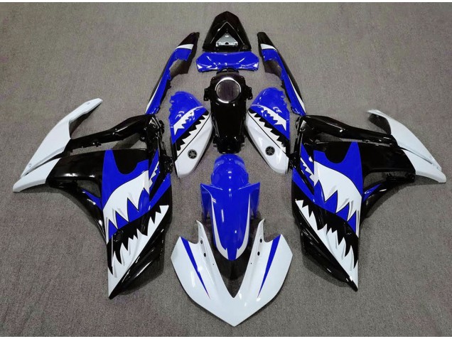 Requin Blanc & Bleu 15-18 R3 Carénage Moto Requin Blanc & Bleu 15-18 R3 Carénage Moto