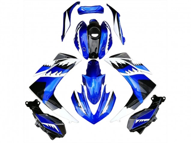 Requin Blanc Bleu & Noir 15-18 R3 Carénage Moto Requin Blanc Bleu & Noir 15-18 R3 Carénage Moto