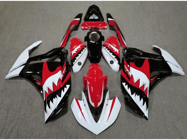 Requin Blanc & Rouge 15-18 R3 Carénage Moto Requin Blanc & Rouge 15-18 R3 Carénage Moto