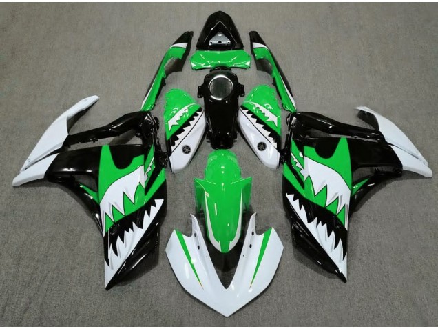 Requin Blanc & Vert 15-18 R3 Carénage Moto Requin Blanc & Vert 15-18 R3 Carénage Moto