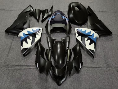 Requin Noir Mat & Bleu Clair 04-05 ZX10R Carénage Moto