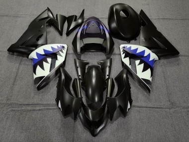 Requin Noir Mat & Bleu Foncé 04-05 ZX10R Carénage Moto