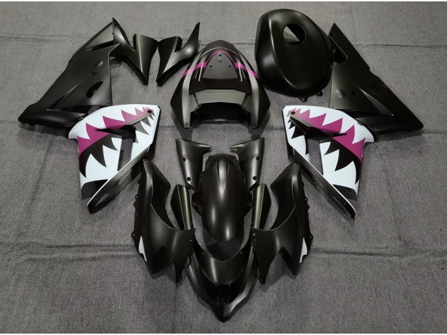 Requin Noir Mat & Rose 04-05 ZX10R Carénage Moto