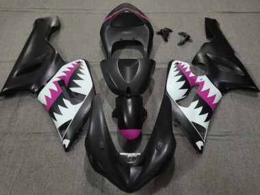 Requin Noir Mat & Rose 05-06 ZX6R Carénage Moto
