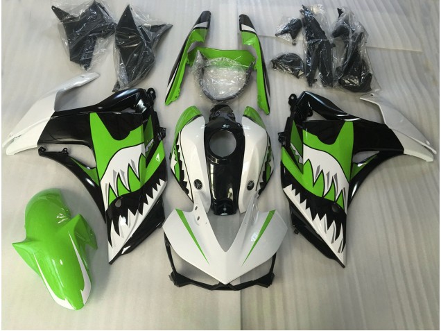 Requin Vert Lime & Blanc 15-18 R3 Carénage Moto Requin Vert Lime & Blanc 15-18 R3 Carénage Moto