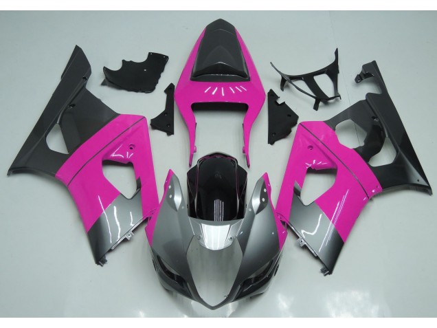 Rose Argenté & Noir 03-04 GSXR 1000 Carénage Moto Rose Argenté & Noir 03-04 GSXR 1000 Carénage Moto