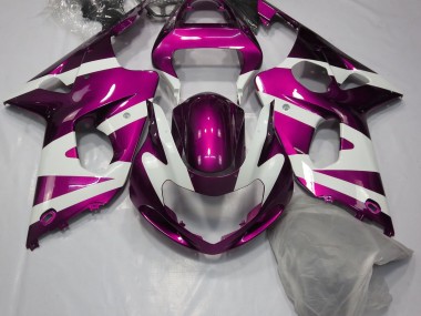 Rose Brillant & Blanc 00-02 GSXR 1000 Carénage Moto