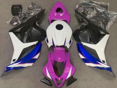 Rose Brillant Blanc & Bleu 09-12 CBR600RR Carénage Moto