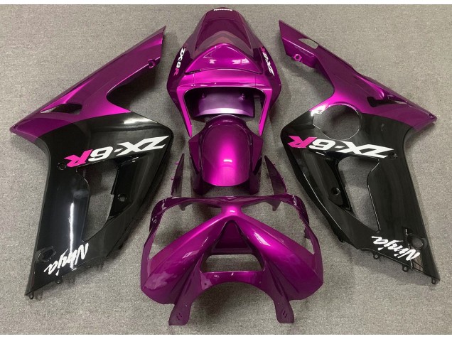 Rose Brillant & Noir 03-04 ZX6R Carénage Moto Rose Brillant & Noir 03-04 ZX6R Carénage Moto