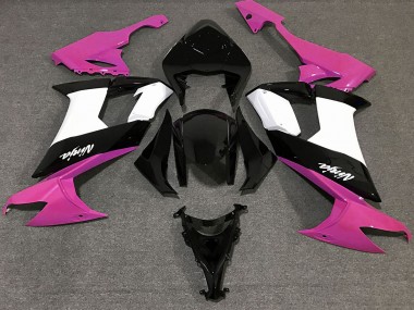 Rose Brillant Noir & Blanc 08-10 ZX10R Carénage Moto