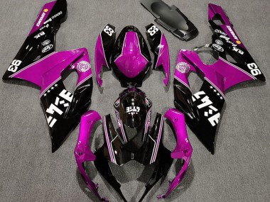 Rose Brillant & Noir Personnalisé 05-06 GSXR 1000 Carénage Moto