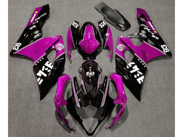 Rose Brillant & Noir Personnalisé 05-06 GSXR 1000 Carénage Moto Rose Brillant & Noir Personnalisé 05-06 GSXR 1000 Carénage Moto