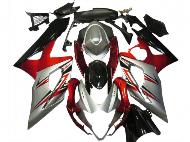 Rouge & Argent 05-06 GSXR 1000 Carénage Moto Rouge & Argent 05-06 GSXR 1000 Carénage Moto