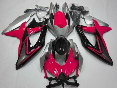 Rouge & Argent 08-10 GSXR 600-750 Carénage Moto