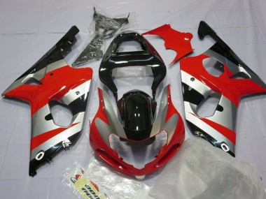 Rouge Argent & Noir 00-02 GSXR 1000 Carénage Moto