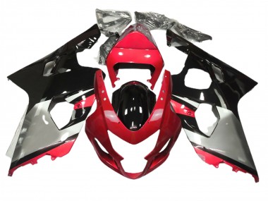 Rouge Argent & Noir 04-05 GSXR 600-750 Carénage Moto