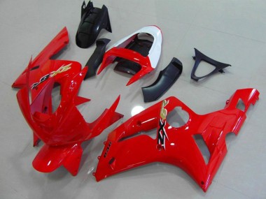 Rouge & Blanc 03-04 ZX6R Carénage Moto