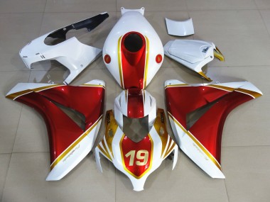 Rouge & Blanc 19 08-11 CBR1000RR Carénage Moto