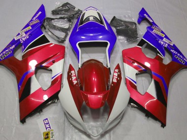Rouge Bonbon Brillant & Bleu 03-04 GSXR 1000 Carénage Moto