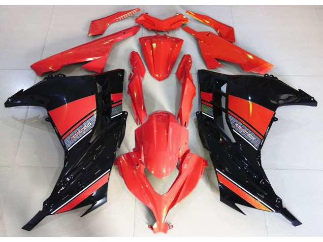 Rouge Bonbon & Noir 13-18 Ninja 300 Carénage Moto