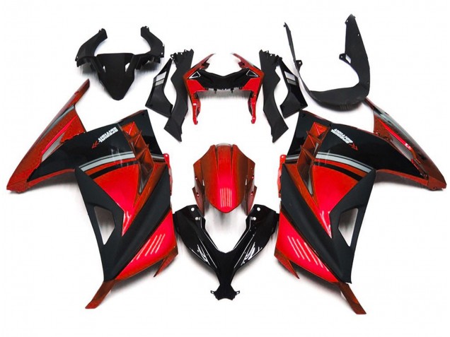 Rouge Brillant 13-18 Ninja 300 Carénage Moto Rouge Brillant 13-18 Ninja 300 Carénage Moto