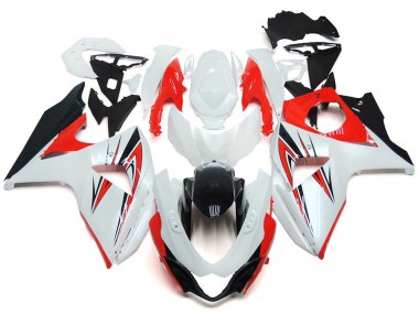 Rouge Brillant Avec Style Personnalisé Blanc & Noir 09-16 GSXR 1000 Carénage Moto