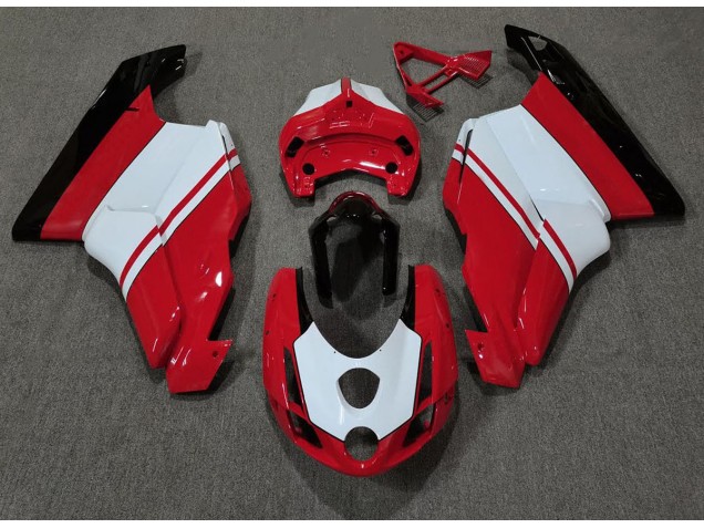 Rouge Brillant & Blanc 03-04 Ducati 749 999 Carénage Moto Rouge Brillant & Blanc 03-04 Ducati 749 999 Carénage Moto