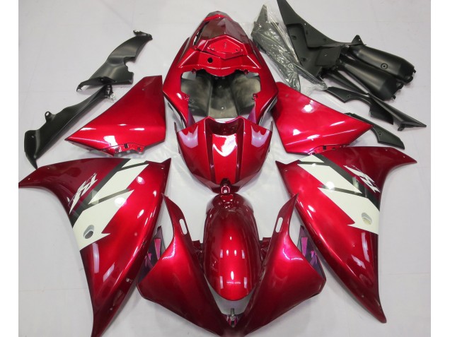 Rouge Brillant & Blanc 12-14 R1 Carénage Moto Rouge Brillant & Blanc 12-14 R1 Carénage Moto