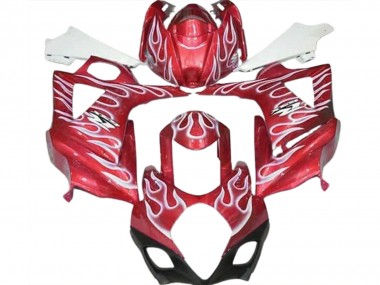 Rouge Brillant & Blanc Flamme 07-08 GSXR 1000 Carénage Moto