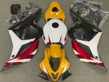 Rouge Brillant Blanc & Jaune 09-12 CBR600RR Carénage Moto