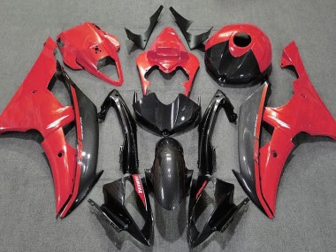 Rouge Brillant & Fiber De Carbone 08-16 R6 Carénage Moto