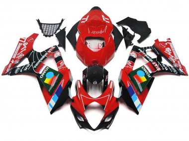 Rouge Brillant Multicolore 07-08 GSXR 1000 Carénage Moto