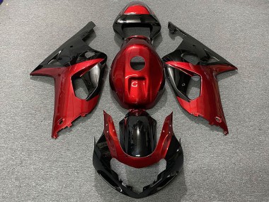 Rouge Brillant & Noir 01-03 GSXR 600-750 Carénage Moto