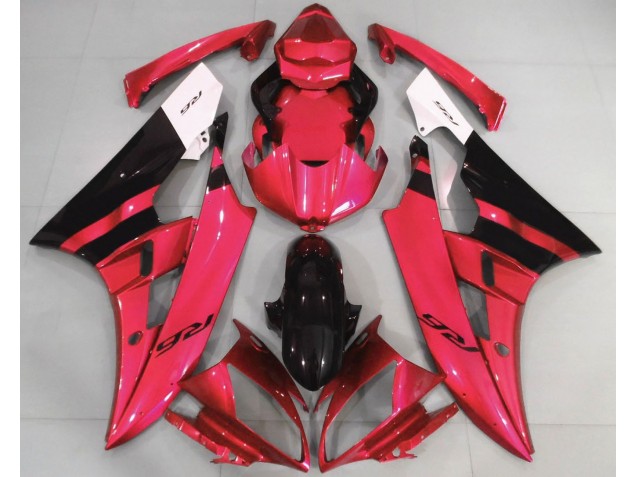 Rouge Brillant & Noir 06-07 R6 Carénage Moto Rouge Brillant & Noir 06-07 R6 Carénage Moto