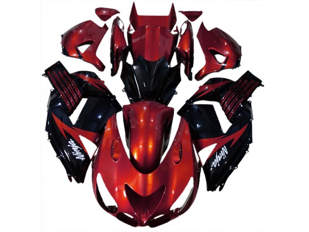 Rouge Brillant & Noir 06-11 ZX14R Carénage Moto Rouge Brillant & Noir 06-11 ZX14R Carénage Moto