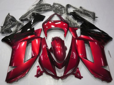 Rouge Brillant & Noir 07-08 ZX6R Carénage Moto