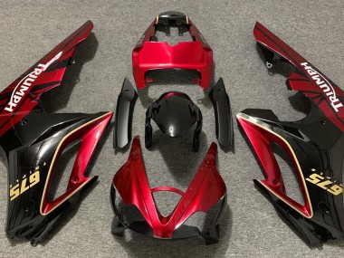 Rouge Brillant & Noir 09-12 Daytona 675 Carénage Moto