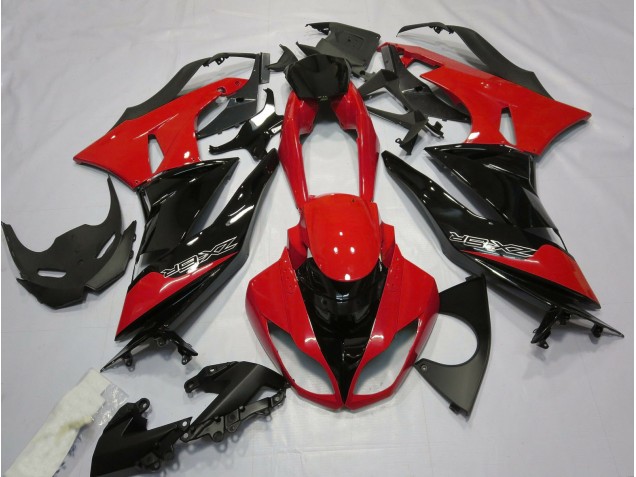 Rouge Brillant & Noir 09-12 ZX6R Carénage Moto Rouge Brillant & Noir 09-12 ZX6R Carénage Moto