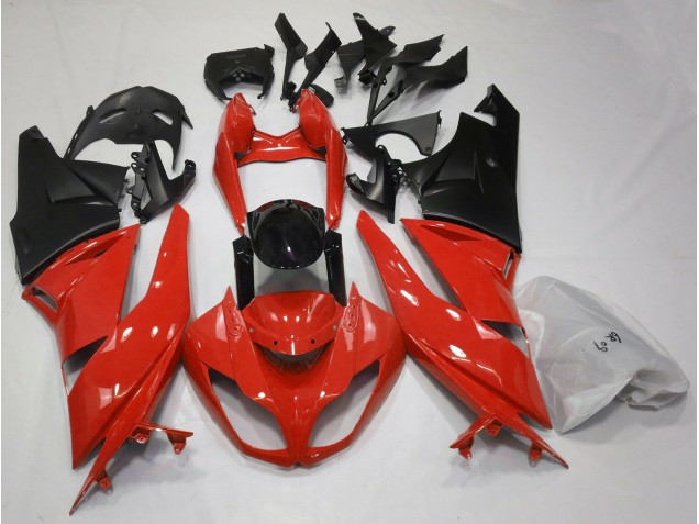 Rouge Brillant & Noir 09-12 ZX6R Carénage Moto