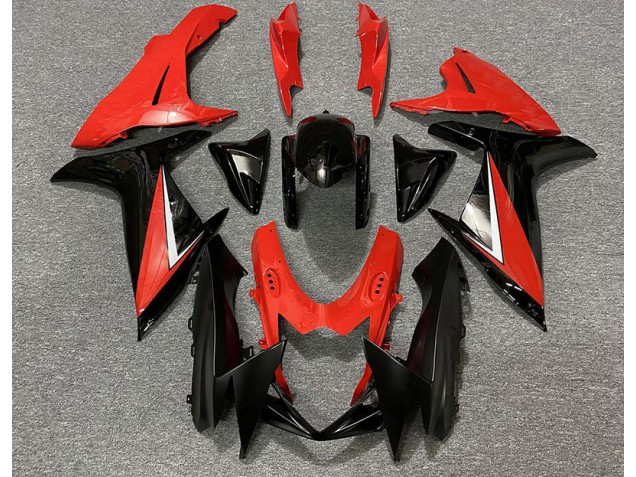 Rouge Brillant & Noir 11-24 GSXR 600-750 Carénage Moto Rouge Brillant & Noir 11-24 GSXR 600-750 Carénage Moto