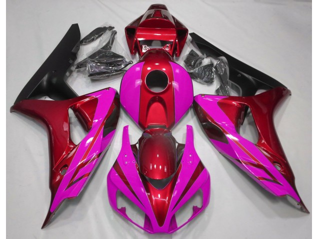 Rouge Brillant & Rose 06-07 CBR1000RR Carénage Moto Rouge Brillant & Rose 06-07 CBR1000RR Carénage Moto