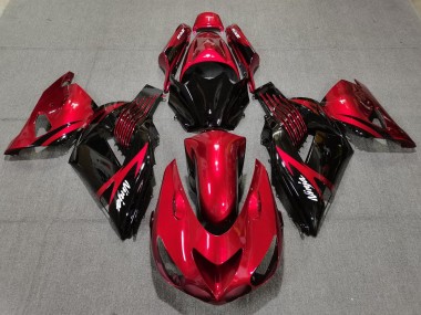 Rouge Feu & Noir 06-11 ZX14R Carénage Moto