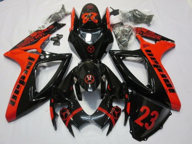 Rouge Jordan 06-07 GSXR 600-750 Carénage Moto