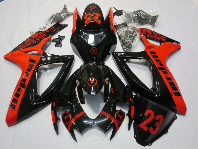 Rouge Jordan 06-07 GSXR 600-750 Carénage Moto Rouge Jordan 06-07 GSXR 600-750 Carénage Moto